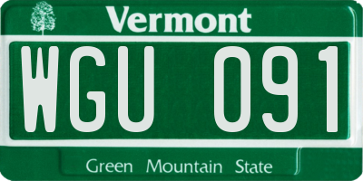 VT license plate WGU091