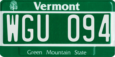 VT license plate WGU094