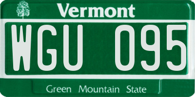 VT license plate WGU095