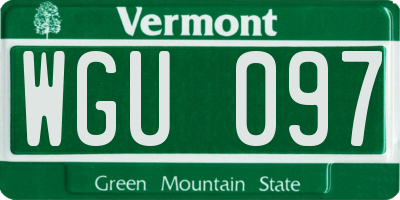 VT license plate WGU097