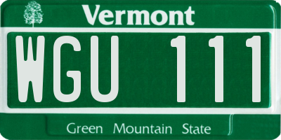 VT license plate WGU111