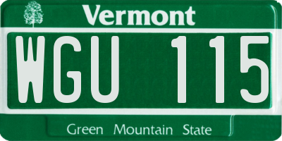 VT license plate WGU115