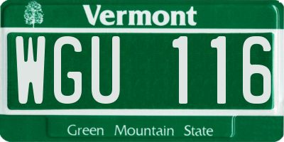 VT license plate WGU116