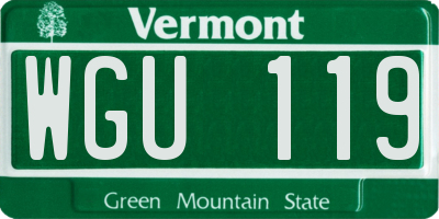 VT license plate WGU119