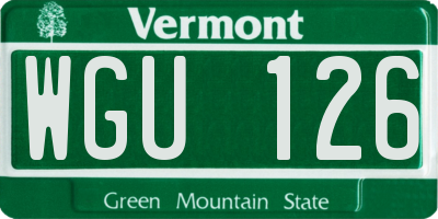 VT license plate WGU126