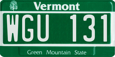 VT license plate WGU131