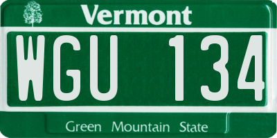 VT license plate WGU134