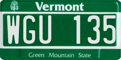 VT license plate WGU135