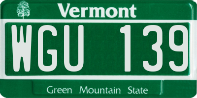 VT license plate WGU139