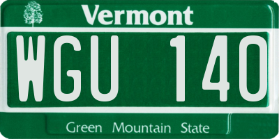 VT license plate WGU140