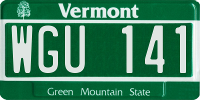 VT license plate WGU141