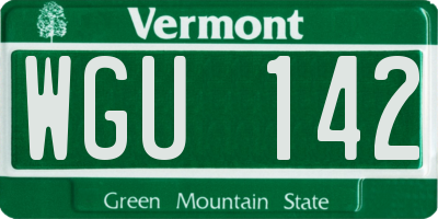 VT license plate WGU142
