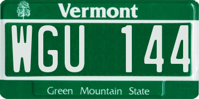 VT license plate WGU144