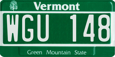 VT license plate WGU148