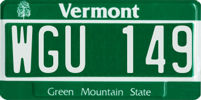 VT license plate WGU149