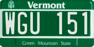 VT license plate WGU151