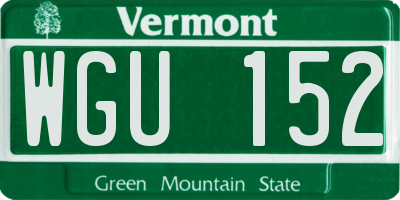 VT license plate WGU152
