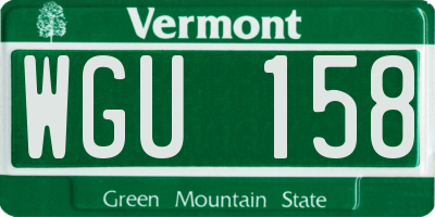 VT license plate WGU158