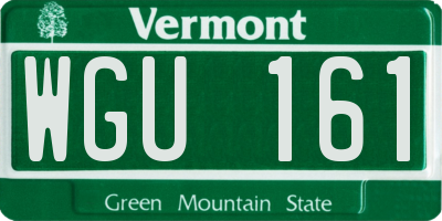 VT license plate WGU161
