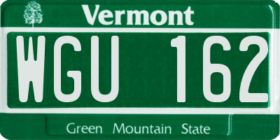 VT license plate WGU162
