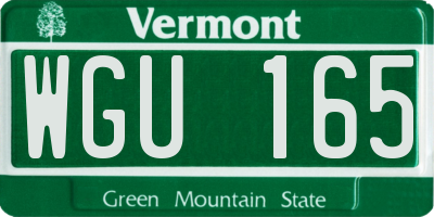 VT license plate WGU165