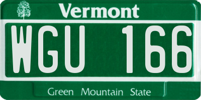 VT license plate WGU166