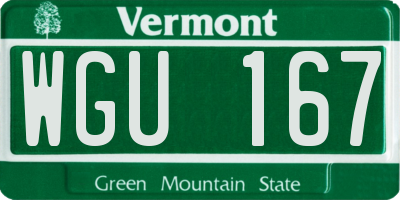 VT license plate WGU167