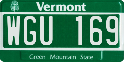 VT license plate WGU169