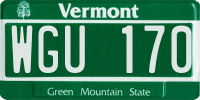VT license plate WGU170