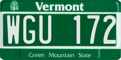 VT license plate WGU172