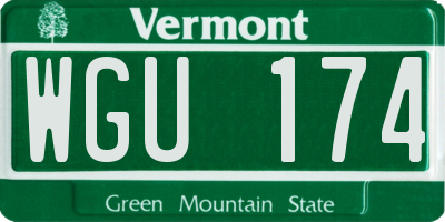 VT license plate WGU174