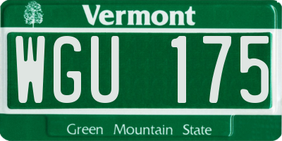VT license plate WGU175