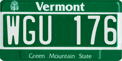 VT license plate WGU176