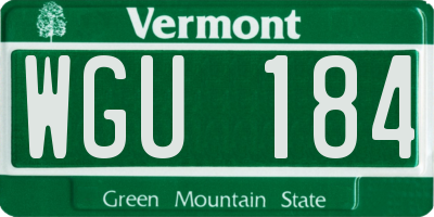 VT license plate WGU184