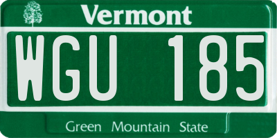 VT license plate WGU185