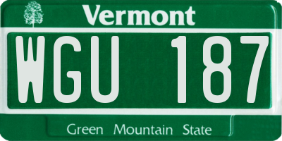 VT license plate WGU187