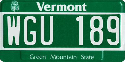 VT license plate WGU189