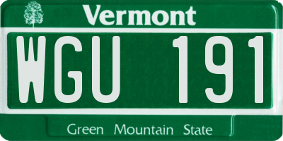 VT license plate WGU191