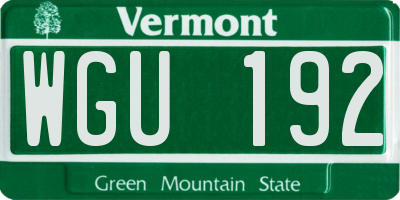 VT license plate WGU192