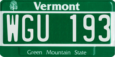VT license plate WGU193