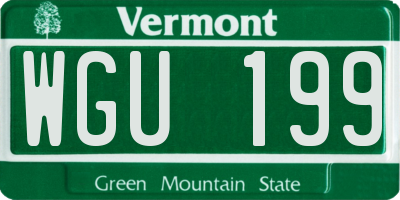 VT license plate WGU199