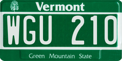 VT license plate WGU210