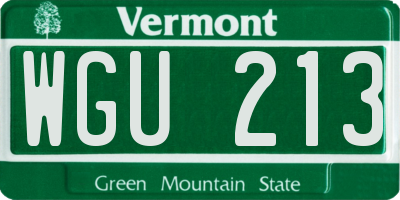 VT license plate WGU213