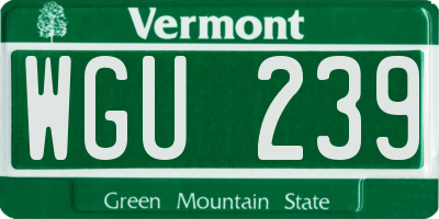 VT license plate WGU239