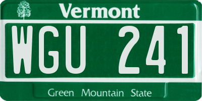 VT license plate WGU241