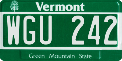 VT license plate WGU242