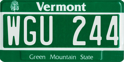 VT license plate WGU244