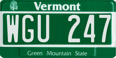VT license plate WGU247