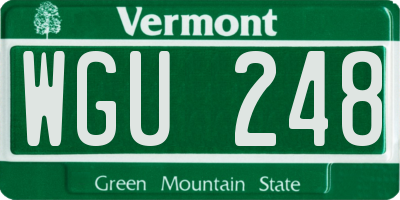 VT license plate WGU248