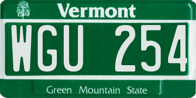 VT license plate WGU254